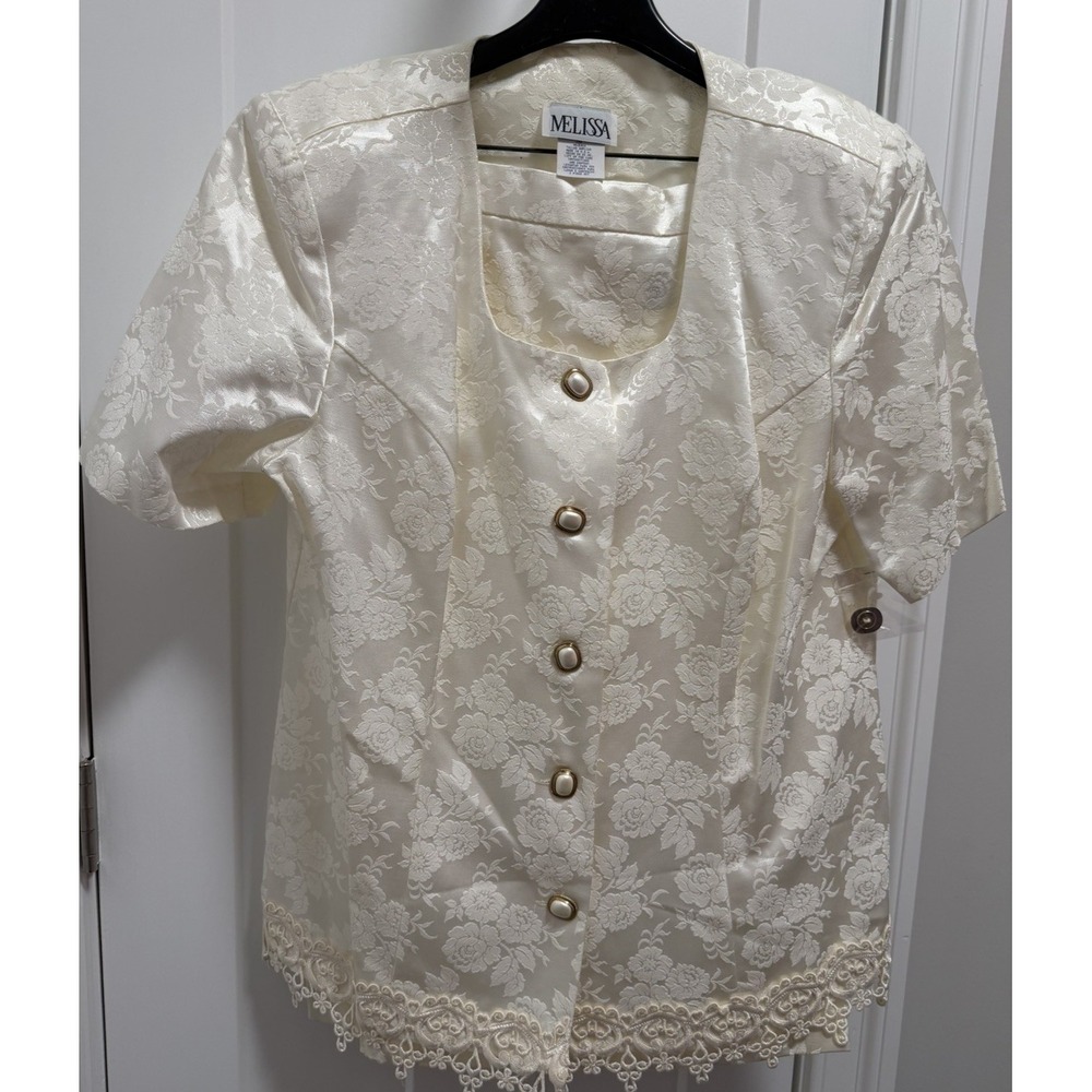 Melissa Ivory Suit w/pencil skirt 18W Wedding, Formal Occassion, Dry Clean Only